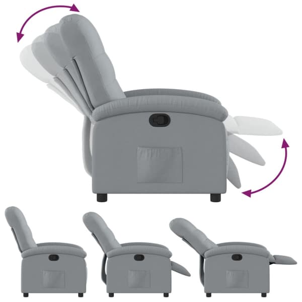 Reclinerfåtölj ljusgrå tyg