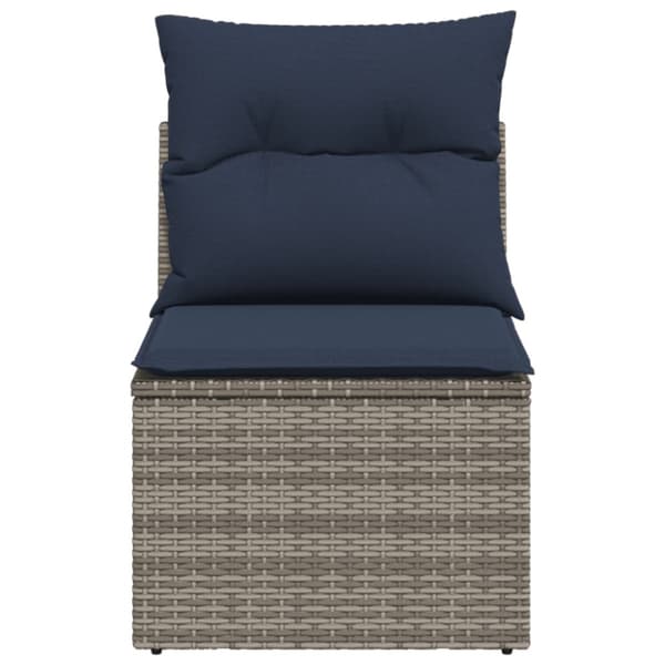 Trädgårdsoffa med kudde Grå 55 x 62 x 69 cm Poly rattan