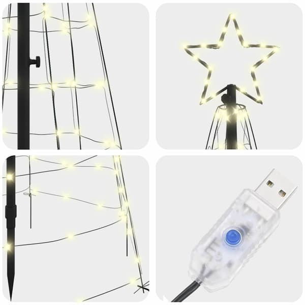 LED Julgran 250 cm 390 LED-lampor Varmvit Stål Varmvit