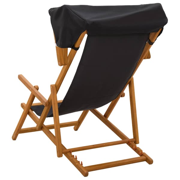Deck Chair 2 st 3 Position Massiv Eukalyptus Trä Svart