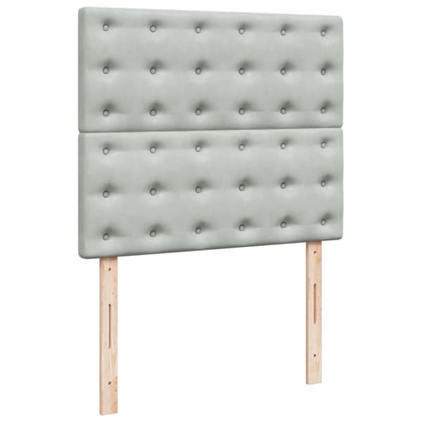 Ramsäng med madrass ljusgrå 120x190 cm sammet