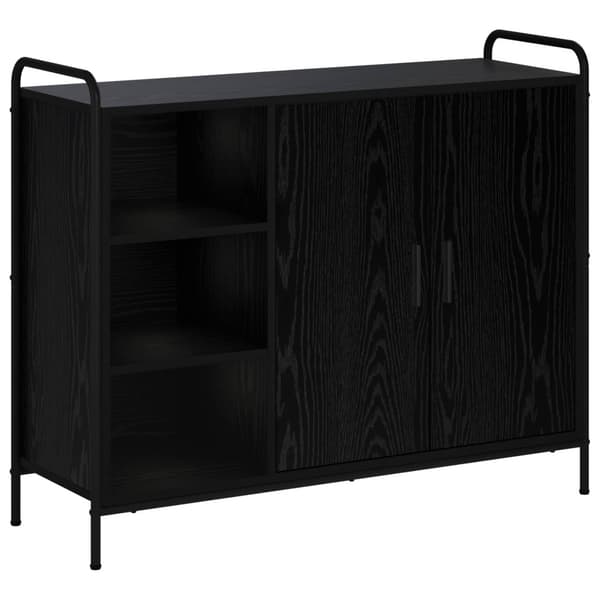 Sideboard Svart ek 97 x 33 x 81 cm Konstruerat trä