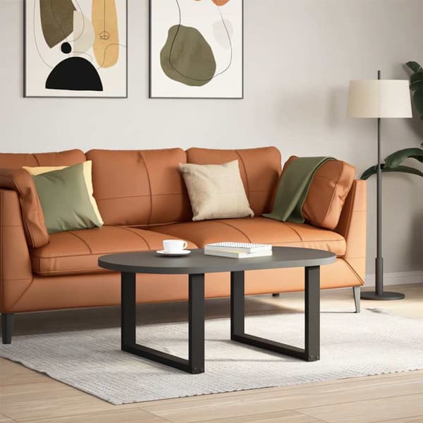 Soffbordsben U-formade 2 st svarta 70x(42-43) cm stål