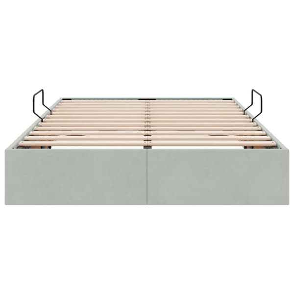 Ottoman Sängram med lagring Ljusgrå 120 x 200 cm Sammet