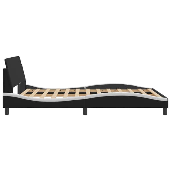 Bed Frame "Dover" Black&White 140x190 cm Faux Leather