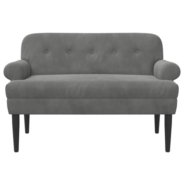 Loveseat med knapprapport Mörkgrå 120 x 66 x 78 cm Sammet