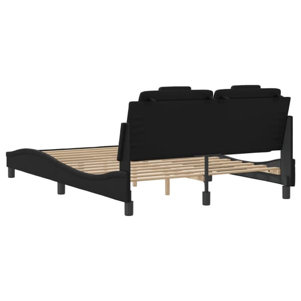 Bed Frame "Viana" with LED without Mattress Black 140x200 cm