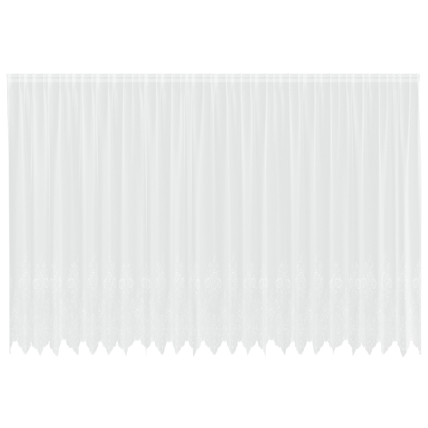Spetsgardin med gardiner Blommor Vit 200 x 600 cm Polyester