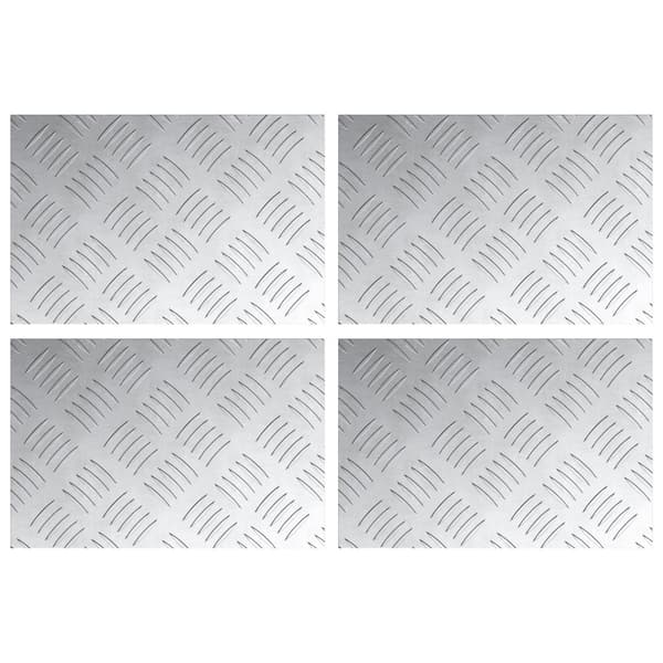 Trappsteg Rektangulär 4 pcs Silver 30 x 20 cm Aluminium