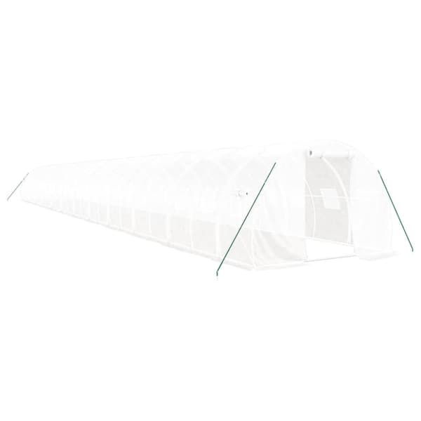 Växthus med stålram vit 72 m² 24x3x2 m