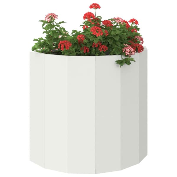 Planteringskärl Vit 60 x 30 x 50 cm Stål