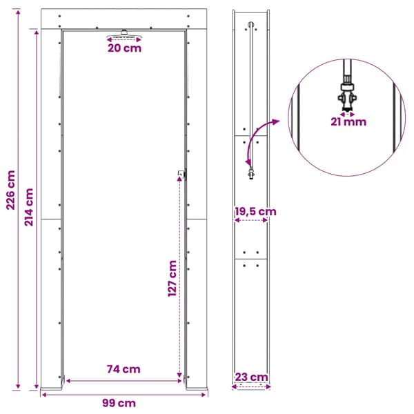 Utomhus Dusch 226 cm Massiv akaciaträ och rostfritt stål
