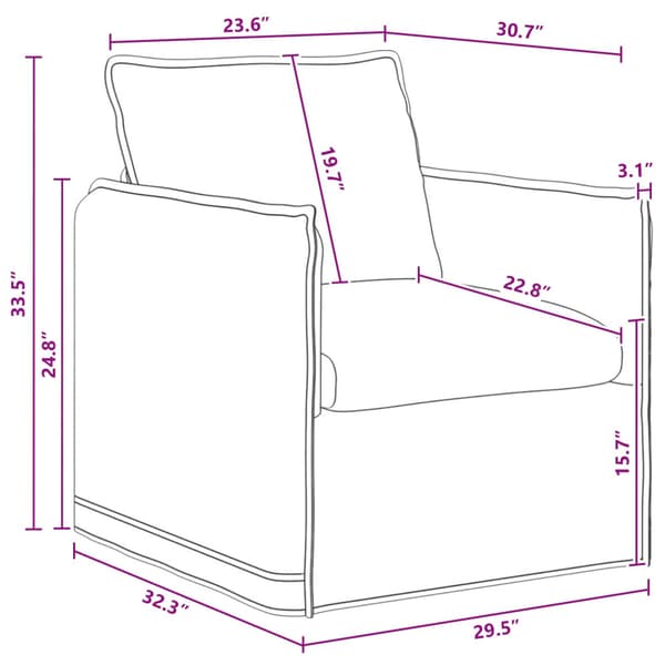 Soffa Mörkgrå 75 x 82 x 85 cm tyg