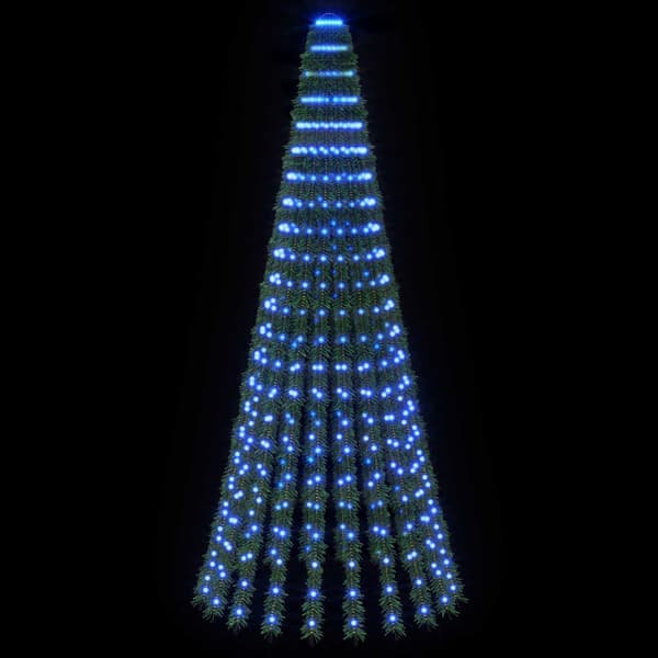 LED Julgran 220 cm 460 LED-lampor Blå Stål Grön