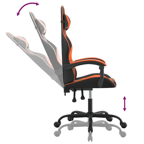 Gamingstol svart och orange konstläder
