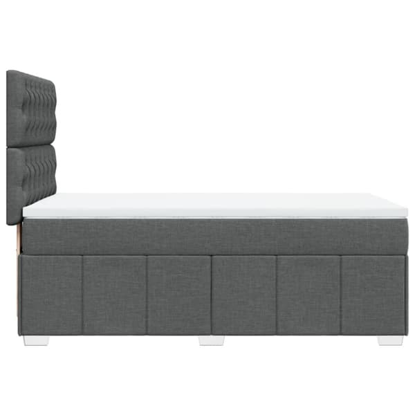 Ramsäng med madrass mörkgrå 100x200 cm tyg