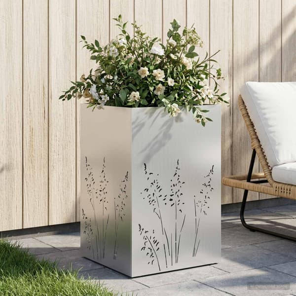 Trädgårdsplanterare Silver 50 x 50 x 75 cm Galvaniserat stål