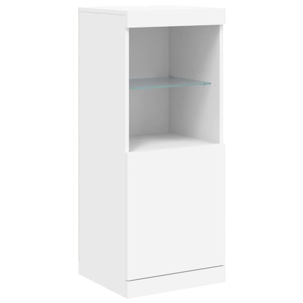 Skänk med LED-belysning vit 162x37x100 cm