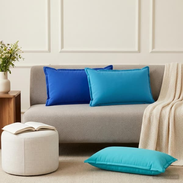 Kudde med kudde HOUTEN 2 st Turkos Polyester