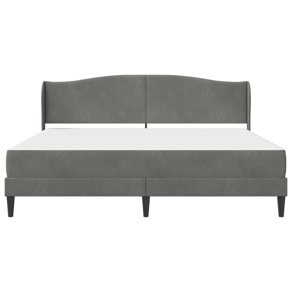 Sängram med huvudgavel Mörkgrå 180 x 200 cm Sammet