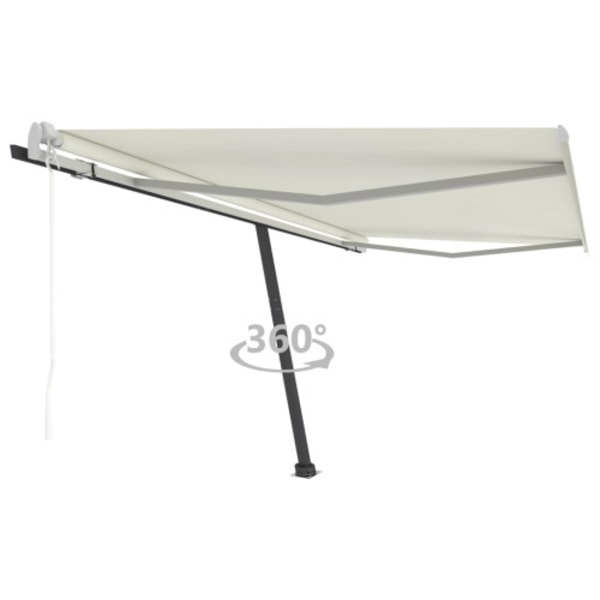 Fristående markis automatisk 450x350 cm gräddvit