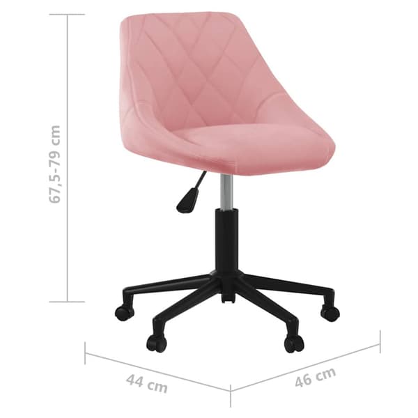 Snurrbar kontorsstol rosa sammet
