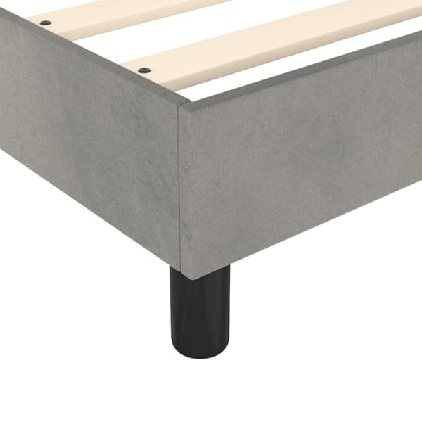 Ramsäng med madrass ljusgrå 200x200 cm sammet