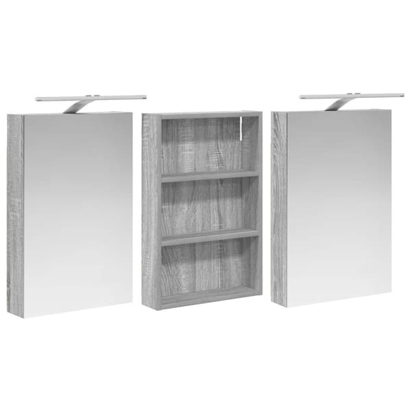 Badrumsskåpsset 3 st 120 x 10,5 x 60,5 cm Konstruerat trä