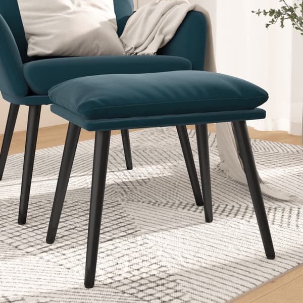 Fotpall blå 45x29,5x35 cm sammet