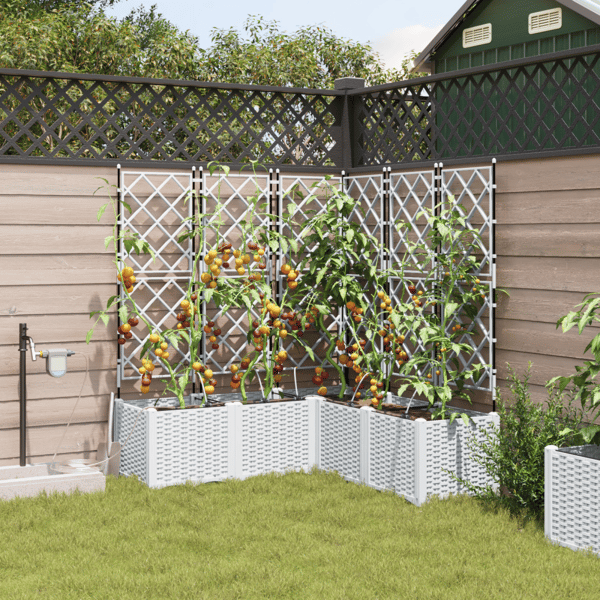 Trädgårdsplanterare 5 pcs Vit Plast
