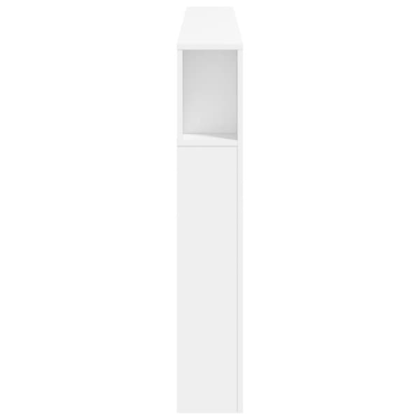 Sänggavel LED vit 180x18,5x103,5 cm konstruerat trä