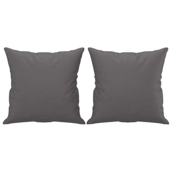2-sits soffa med prydnadskuddar grå 120 cm konstläder