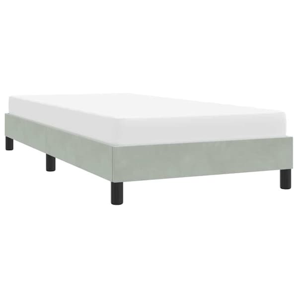 Sängram utan madrass ljusgrå 80x220 cm sammet