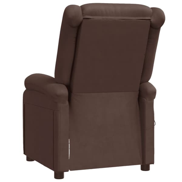 Massagefåtölj brun konstläder