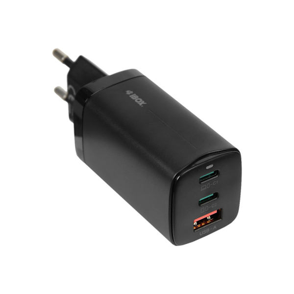 iBOX C-65 strömadapter - 2 x USB-C, USB - 65 watt