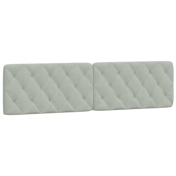 Headboard Cushion Light Grey 200 cm Velvet
