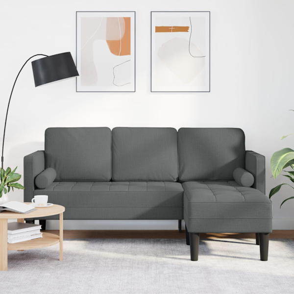 Soffset med kudde Mörkgrå Polyester