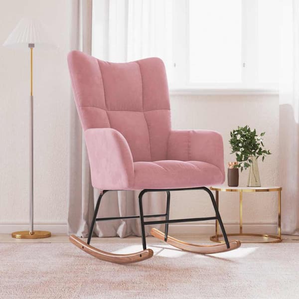 Gungstol rosa sammet