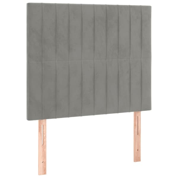 Ramsäng med madrass ljusgrå 90x190 cm sammet