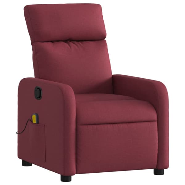 Massagefåtölj vinröd tyg