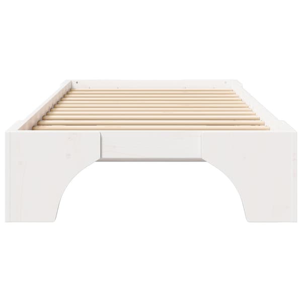 Sängram Vit 90 x 190 cm Massiv furu