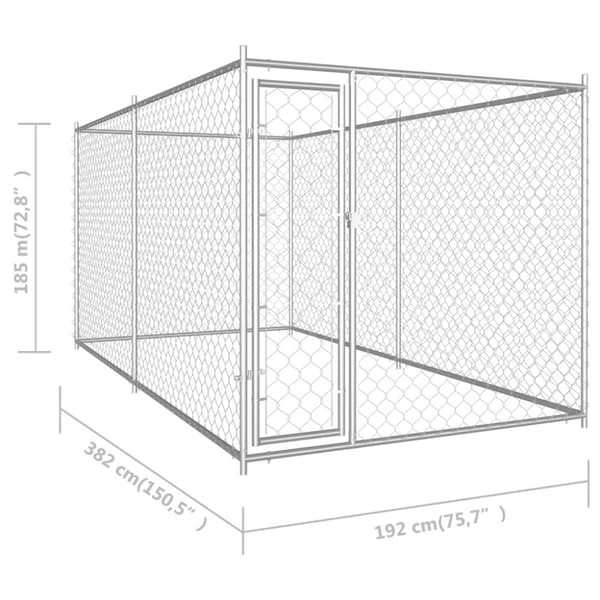 Hundgård för utomhusbruk 382x192x185 cm