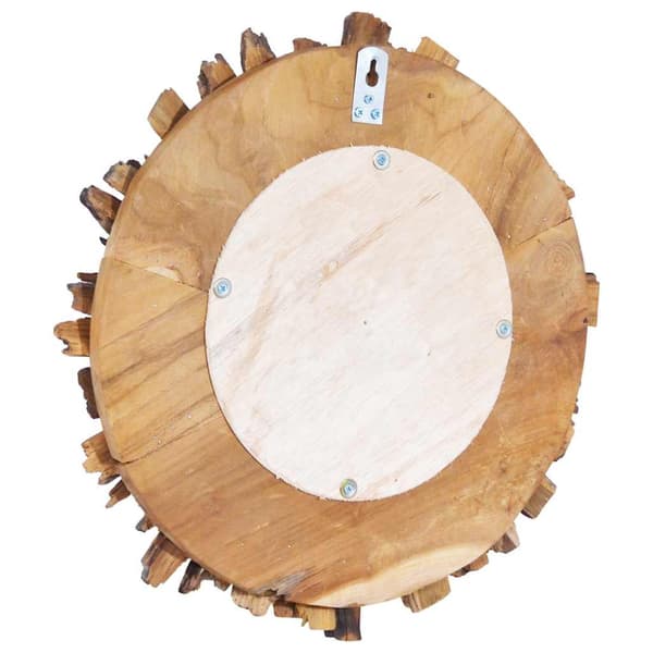 Väggspegel rund 40 cm teak