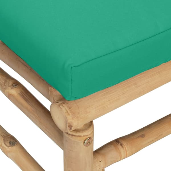 Loungegrupp för trädgården 3 delar gröna dynor bambu