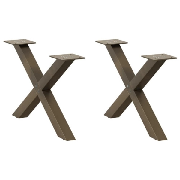 Soffbordsben X-formade 2 st naturstål 60x(30-31) cm stål