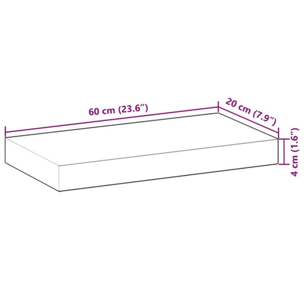 Bordsskiva 60x20x4 cm rektangulär massiv akacia