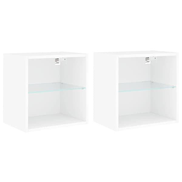 Väggmonterade sängbord LED-lampor 2 st vit