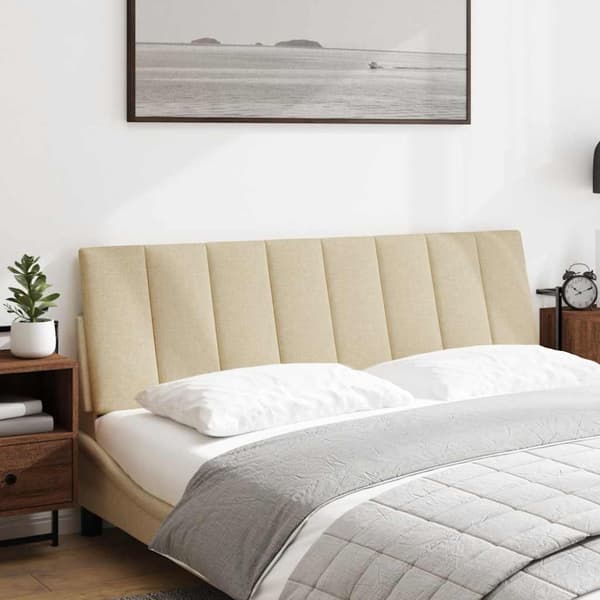 Headboard Cushion "Hanko" Cream 160 cm Fabric