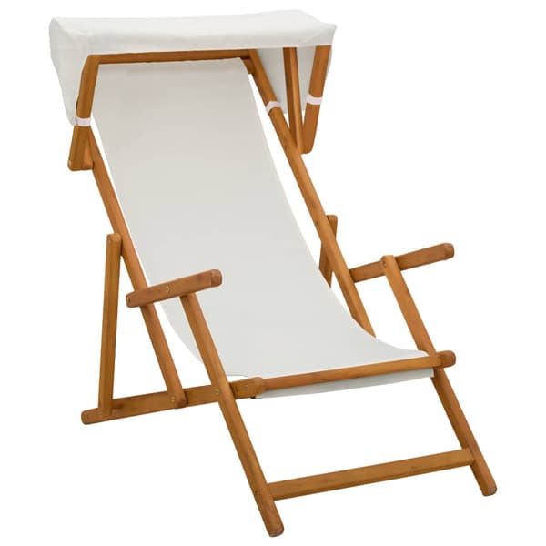 Deck Chair 4 st 3 Position Massiv Eukalyptus Trä Gräddvit