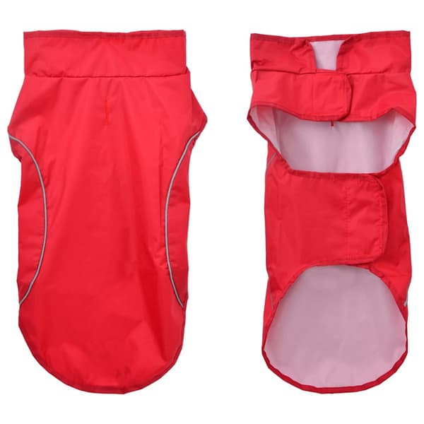 Regnrock för hundar med reflekterande remsor polyester röd s